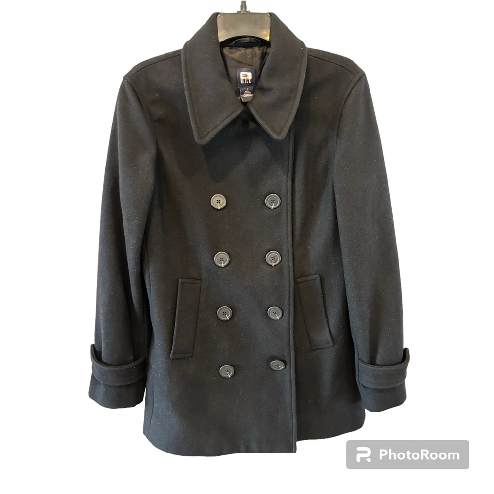 74% wool GAP peacoat, black, size small.  Great condition. - Picture 4 of 9